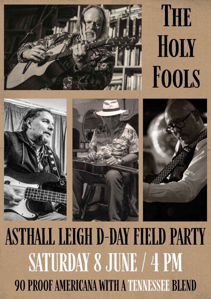 Join the Holy Fools as we help celebrate a milestone in the defeat of fascism (now rearing its ugly head again in every direction) at the Asthall Leigh D-Day Field Party on Saturday 8 June. It'll be a day filled with fellowship, food, music and fun. It all kicks off at 4 pm!