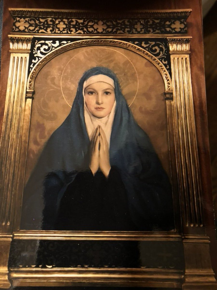 I haven’t posted this photo of a stunning painting of Mary in a long time. Isn’t She lovely? Look at her eyes! This painting is very large and in a nursing home near their chapel.