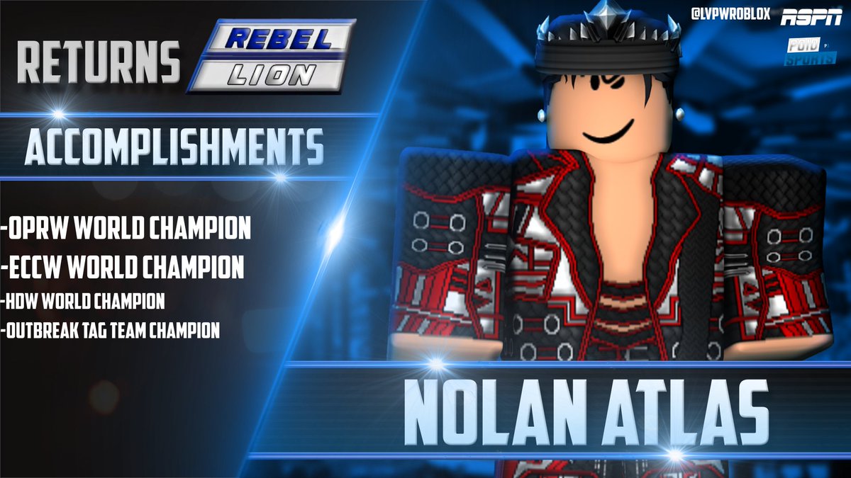 LVPWROBLOX's tweet photo. Coming BACK To Tuesdays, @nolanprivate11 looks to make his presence known on Tuesday NIGHT on #LVPWRebellion, what is in store for Nolan Atlas?  Find Out This Tuesday at 7ET/6CE! https://t.co/KYWCW0hF6n