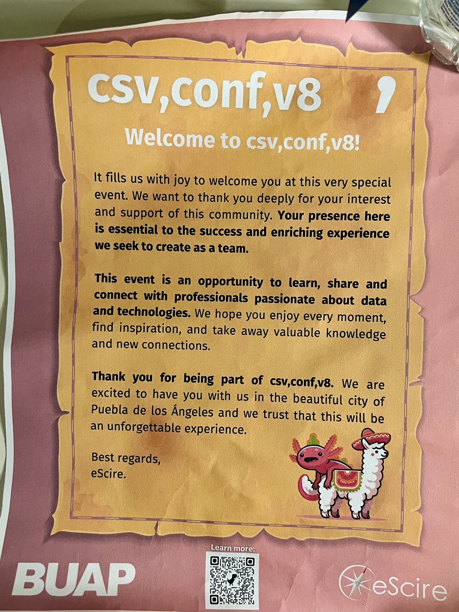 Got to my hotel room and already got a very warm welcome to #csvconf week from the eScire folks! 

So excited! 

Tickets still available! csvconf.com