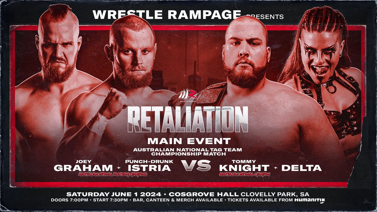 Dream Tag Team Championship MAIN EVENT - THIS SATURDAY! @tommyknight1995 & @DELTABrady_ form a powerhouse dream team to dethrone champions and rivals, @Joey_GrahamWR & @AJIstria. 🎟️ bit.ly/WRRetaliationT… *Allocated General Admission seated tickets available*