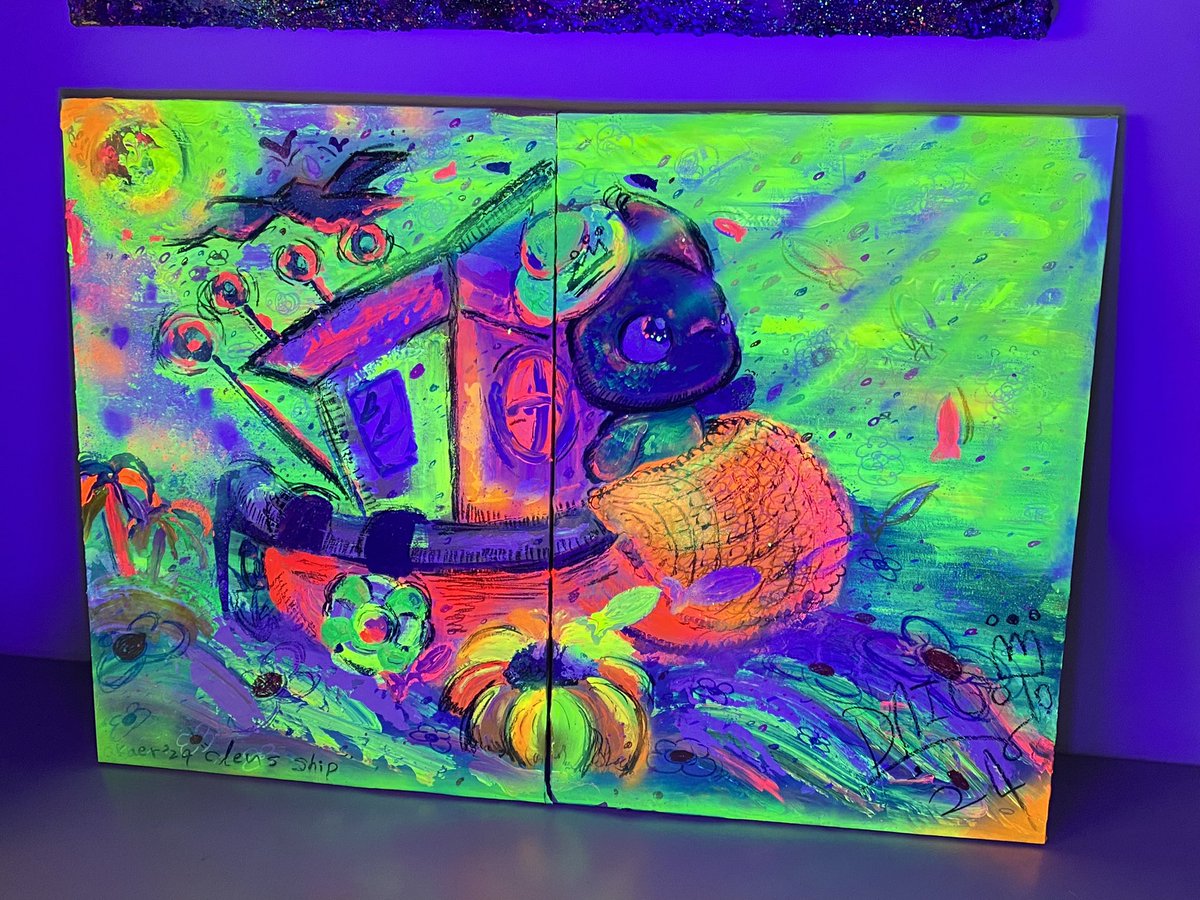 vol_510d's tweet photo. .
DAI GOTO. 2days solo exhibition 「おかえり」
.
Live paint🎨ブラックライトに当たるとまた全く違った雰囲気でした🌟右上から差す光とやしの気が個人的には好き🌴

#個展おかえり #DAIGOTO. #後藤大 #Cleus🐱 https://t.co/Mh9def4oVy