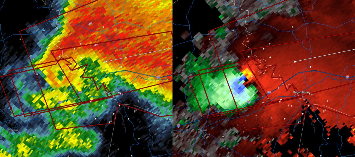 ..TORNADO EMERGENCY FOR 
* At 836 PM CDT, a confirmed large and destructive tornado was observed near Olney, or near Dawson Springs, moving east at 30 mph. 
#KYWX #Tornado