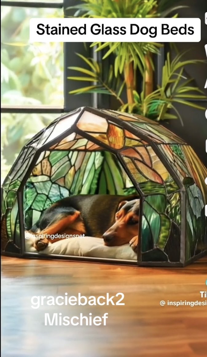 Stain glass dog beds ….. what do you think? 🌹🌿🌹🌿🌹🌿🌹🌿🌹🌿🌹