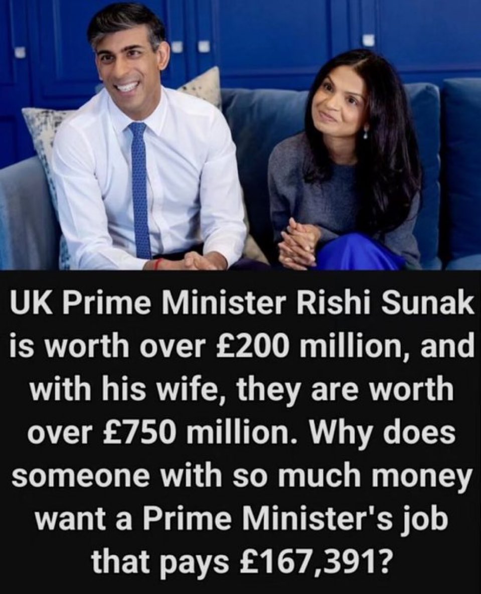 Many of the world’s political leaders are filthy rich. That says it all.