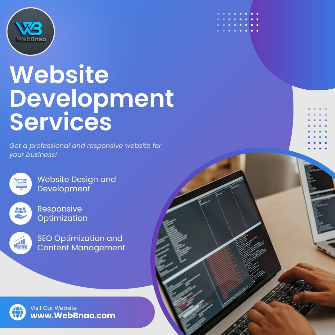 Transform Your Vision into Reality with Our Expert Web Development Services! 

 #WebDevelopment #TechSolutions #DigitalTransformation #Coding #WebDesign #TechInnovation #BusinessGrowth #OnlinePresence #ResponsiveDesign #UserExperience #webbnao