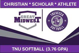 betyree's tweet photo. TREVECCA SOFTBALL ACADEMICS
Congratulations to the Lady Trojans with a record of 47-15, won G-MAC Reg Season &amp; won the NCAA Midwest Region 2, and advanced to the NCAA Super Regional in Indy

TNU players had a 3.76 GPA and 17 players named to the NFCA Academic All-America Team. 💜 https://t.co/7qXwZPbaMm