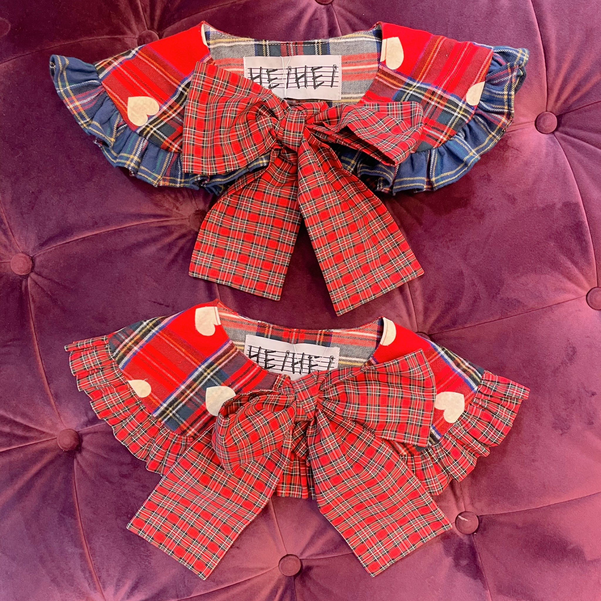 HEIHEI シースルーキャミソール Heart ヘイヘイ 赤チェック HEIHEI