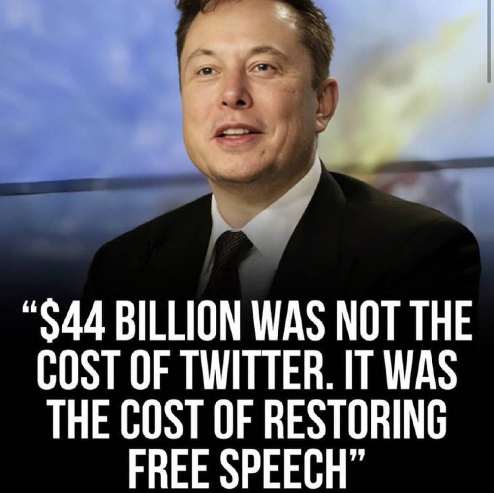 $44b was not the cost of Twitter. It was the cost of restoring free speech 🔥