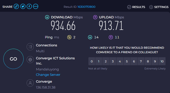 MengMorales's tweet photo. Daily Speedtest for @ExperienceCNVRG's #UnleashTheBoostSpeedTestChallenge #FlexYourSpeed #ConvergeSpeedtestChallenge   

Day 33 https://t.co/TPfo3iBYsi