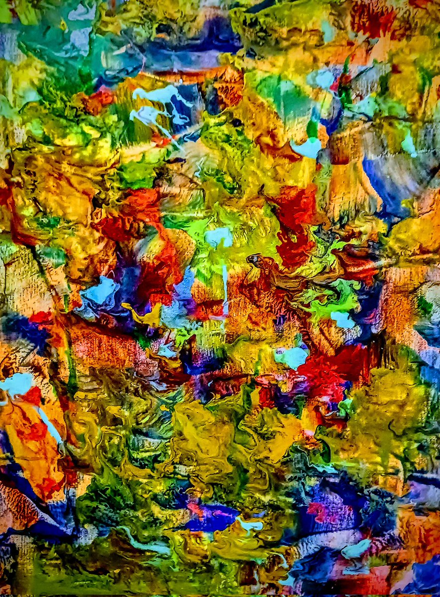 'Believe it or not, but I have found that fishies can swim and walk on dry land too!' 😅 #Awonderful #daytoyou #abstractart #ArtistsOfX #abstractartist #paintherapy