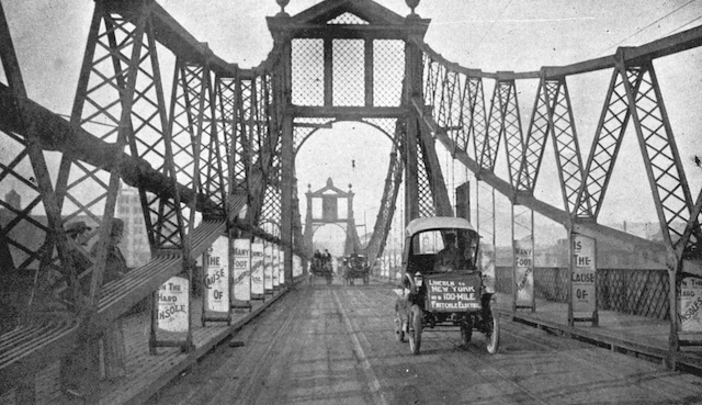 pluginsites's tweet photo. O. P. Fritchle crossing the Seventh Street Bridge into Pittsburgh on November 18th, 1908. 1,332 miles since leaving Lincoln, Nebraska. #Fritchle1908 https://t.co/2m50GWgSJU