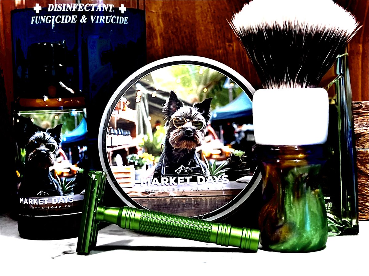 senate515's tweet photo. SOTD
Karve Bison
Perma-Sharp Super  Blade
Yingling Brushworks Joker
MacDuff’s Soap Company Market Days
Mugler Cologne https://t.co/Dy6itIoL3c