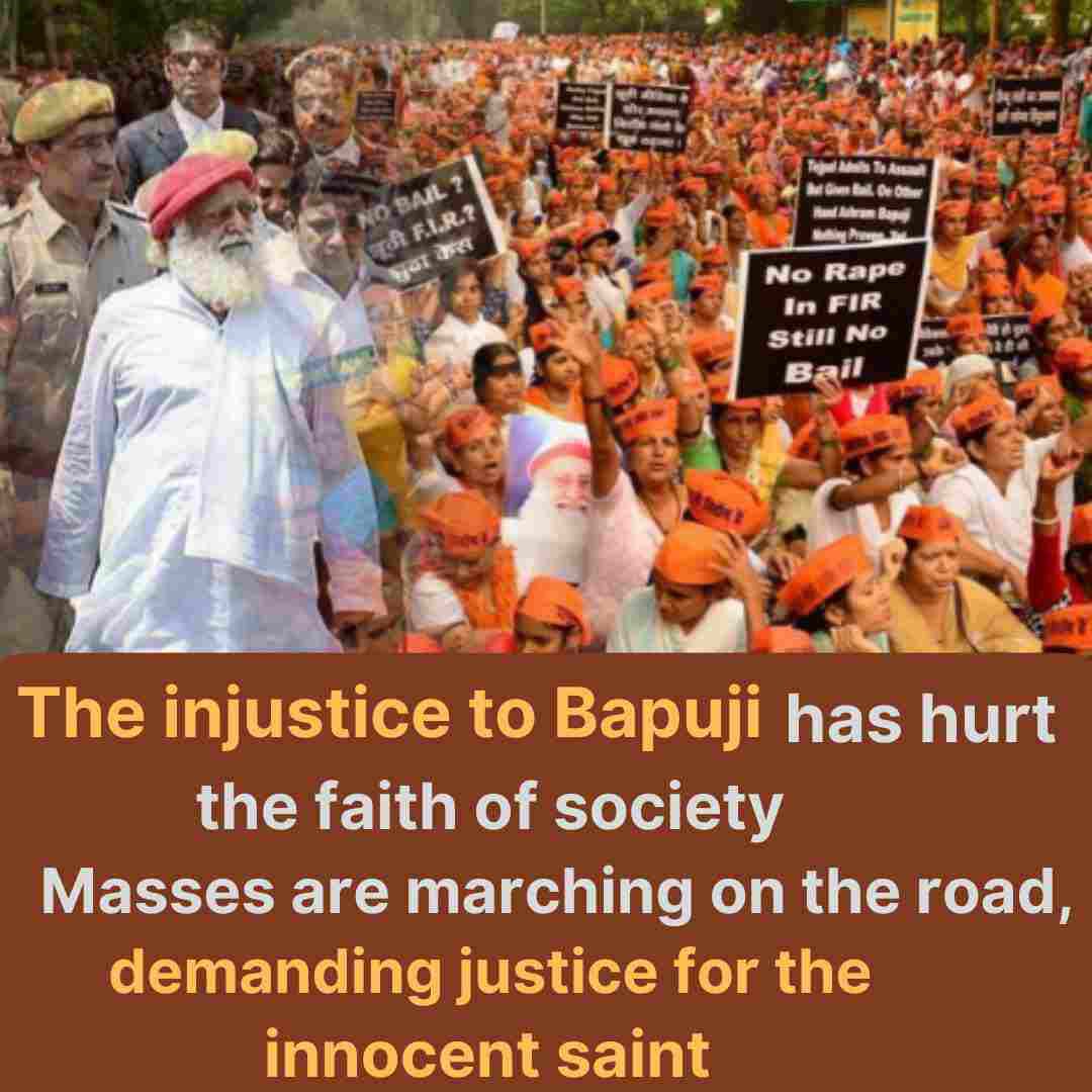 Sant Shri Asharamji Bapu #आहत_समाज Buland Awaz ,The innocent saint is being harassed in a false case for many years, he is not even being given bail, due to this there is resentment among the public, he has peacefully put his demand before the judiciary,Bapuji should get justice.