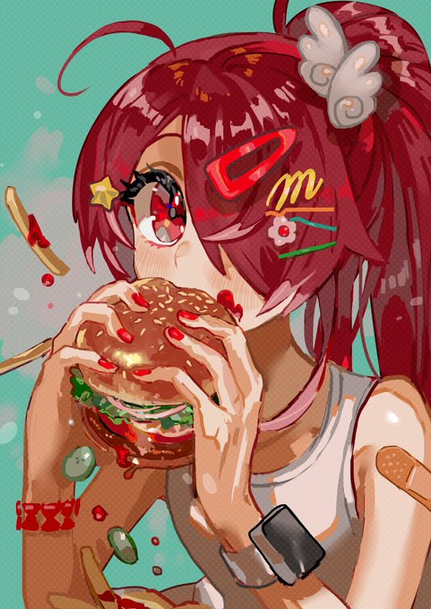 「ハンバーガー カメラ目線」のTwitter画像/イラスト(新着)