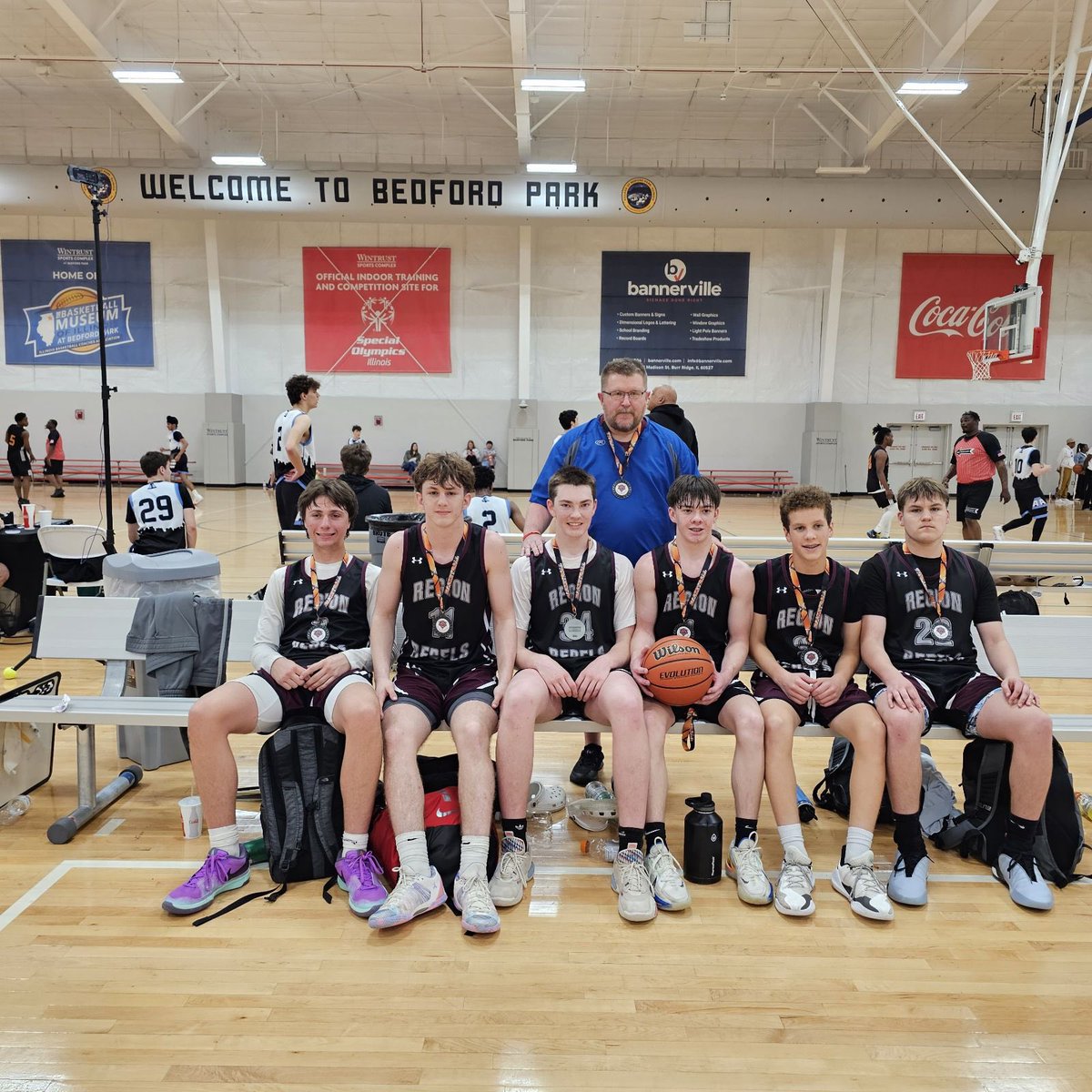 Congratulations to our 10th boys in their Championship win in OT this weekend @USAYouthHoops Chicago classic! Lot of heart and hustle on that bench! <a href="/AleksPecoski1/">Aleks Pecoski</a> <a href="/coachdrn/">Dustin Nelson</a>