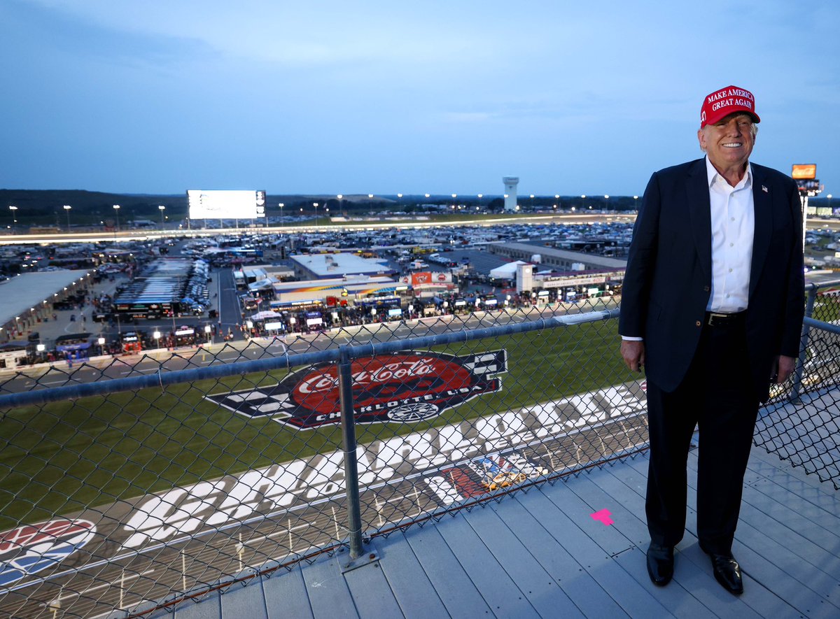 President Trump at the NASCAR Coca-Cola 600 in Charlotte, NC 🏁