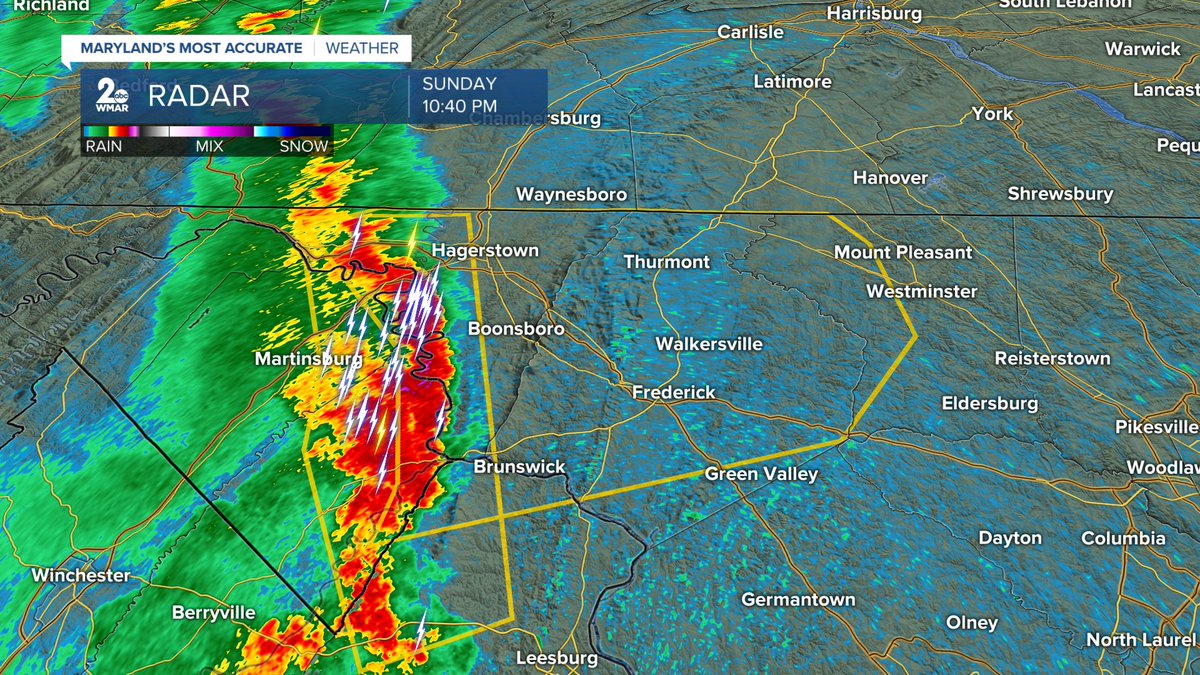 A severe thunderstorm warning has been issued for western portions of Carroll County for damaging winds until 11:15 PM EDT. #MDWX #WMAR