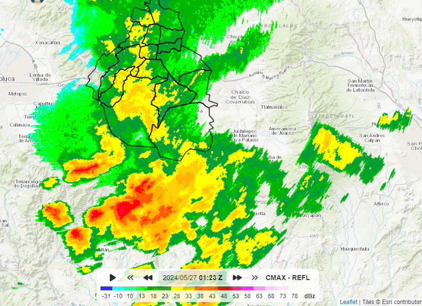 🌳🌧️¡Muy buenos acumulados de lluvia se han registrado gracias a las intensas de tormentas con granizo de esta tarde en la región centro!

80 mm Cocoyoc, Mor
45-60 mm #Puebla
25-40 mm #Cuernavaca, Jiutepec, Mor
15-35 mm #CDMX 

⚠️Recuerden que se prevé un verano lluvioso