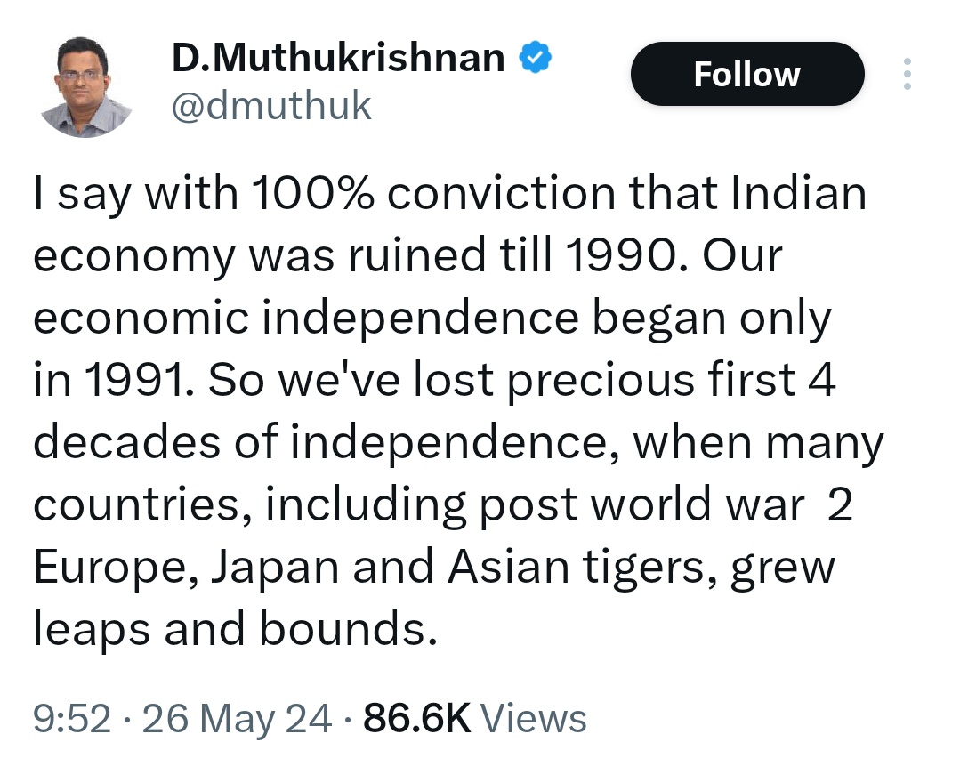 This is a typical rubbish Sanghi post. Since this is tweeted by a financial analyst with a massive Tw following, it needs a factual rebuttal with data. Since I am at work now, will do so comprehensively this evening. Long post alert!