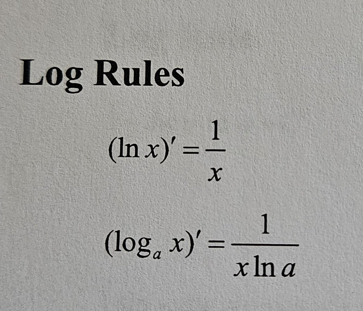 I am reviewing calculus 1, and I don't remember learning the second log rule. How does e just manifest?

... should I just accept it and move on? I'm really rusty and have a lot to cover.

#math #mathematician