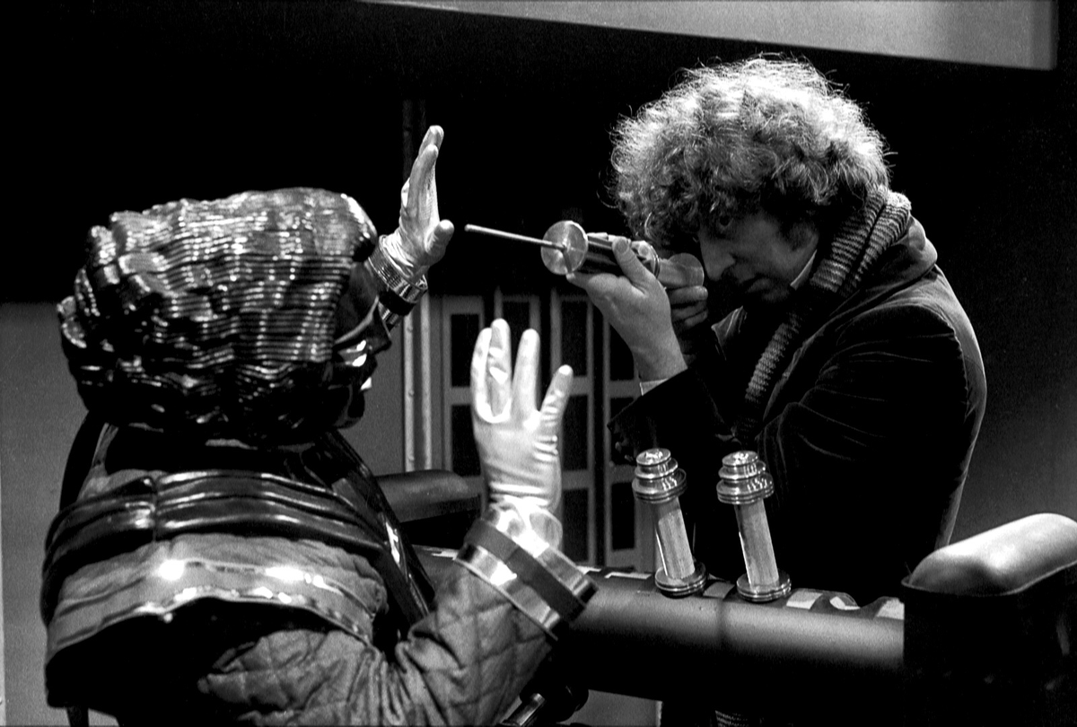 Tom Baker during 'The Robots of Death'. #TomBaker #DoctorWho #FourthDoctor