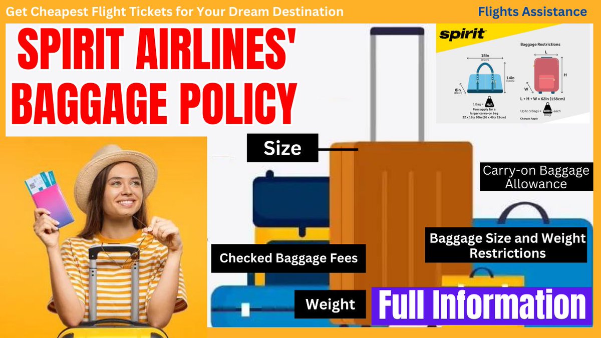 Spirit Airline Baggage Policy | Check in Baggage- Size, Weight, Numbers & Fees Watch now- youtu.be/Px0OUepgZNc #SpiritBaggage #SpiritCarryOn #SpiritCheckedBags #UltraLowCostCarrier #BaggageFees #PackLight #TravelHacks #BudgetTravel