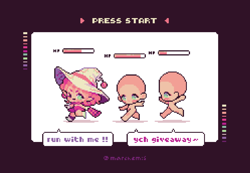 marchemis's tweet photo. 🌷 sprite YCH !!! #artchemis 🌷
just comment your ref! ends in 48 hrs!! 🏃💨

#pixelart #ドット絵 https://t.co/2717f921Vp