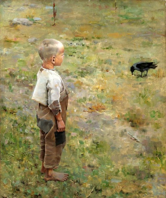 ¡Buenos días y feliz semana!

“Niño con cuervo”, obra del pintor finlandés Akseli Gallen-Kallela (1865 - 1931).