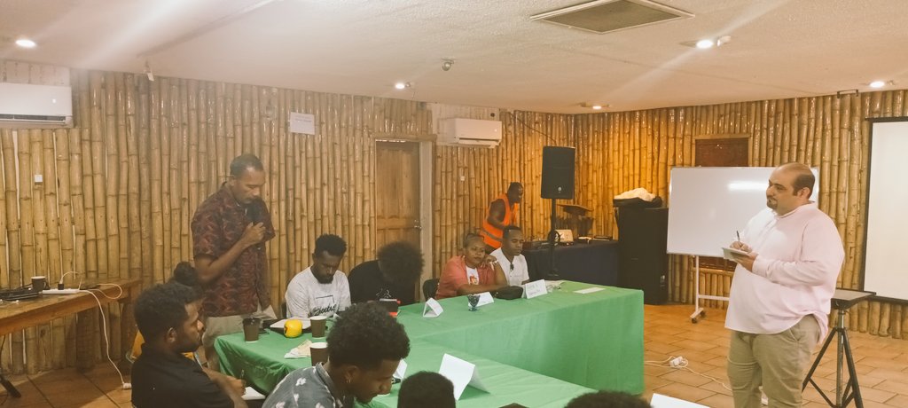 solsmasi's tweet photo. MASI Mojo training begins with its first session today at the King Solomon Hotel. The Session begins with an opening remarks from the MASI President @ginakekea  followed by Emma Watson from the British High Commission. MASI acknowledged @bbcmediaaction for their great support. https://t.co/44AjDwdE9D