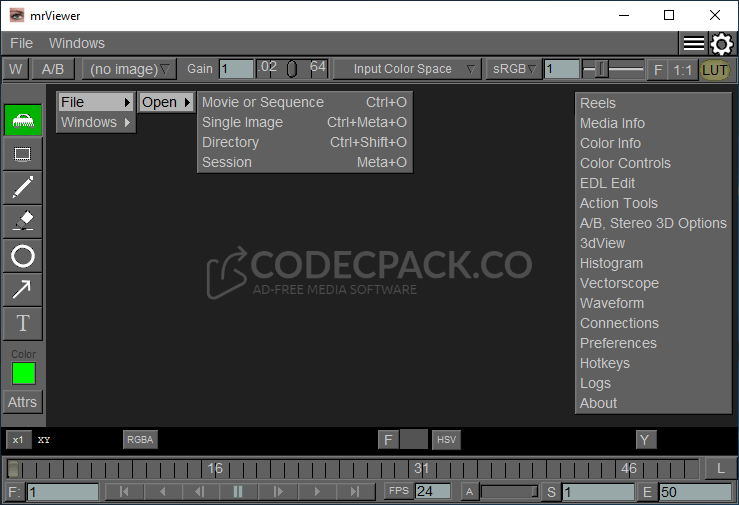 Codec_Pack's tweet photo. mrViewer 1.1.8 is out! https://t.co/gWRQSeXmgW Play videos backward/forward, add text in real-time, adjust gamma levels, and more. Perfect for animators, editors, and creatives! #mrViewer #VideoEditing #VideoPlayer #ImageViewer #Flipbook #HDR #EDL #VFX #FilmMaking https://t.co/iB7J5SlDRF