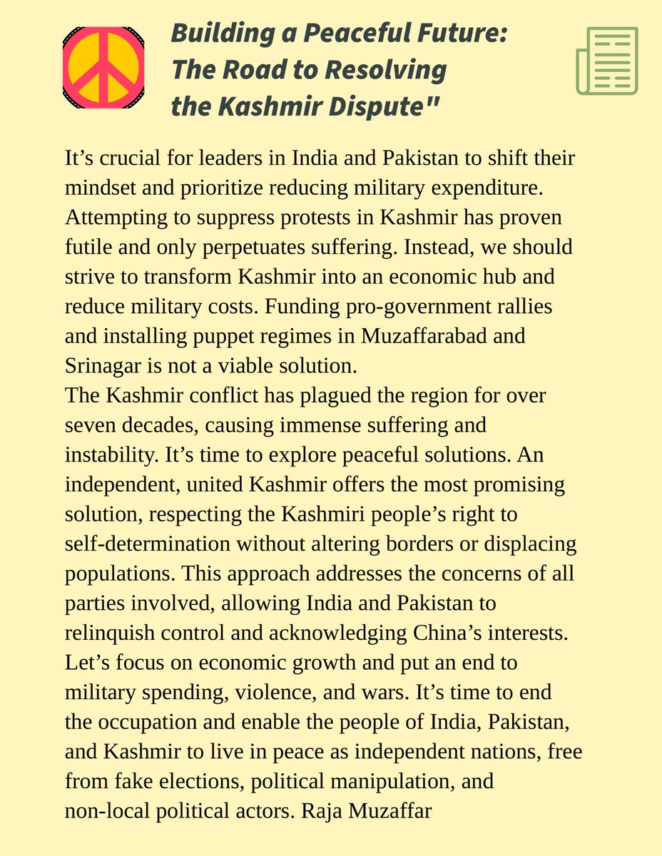 It's crucial for leaders in India and Pakistan to shift their 1947 model mindset and prioritize reducing military expenditure. Attempting to suppress protests in Kashmir has proven futile and only perpetuates suffering. Instead, we should strive to transform Kashmir into an