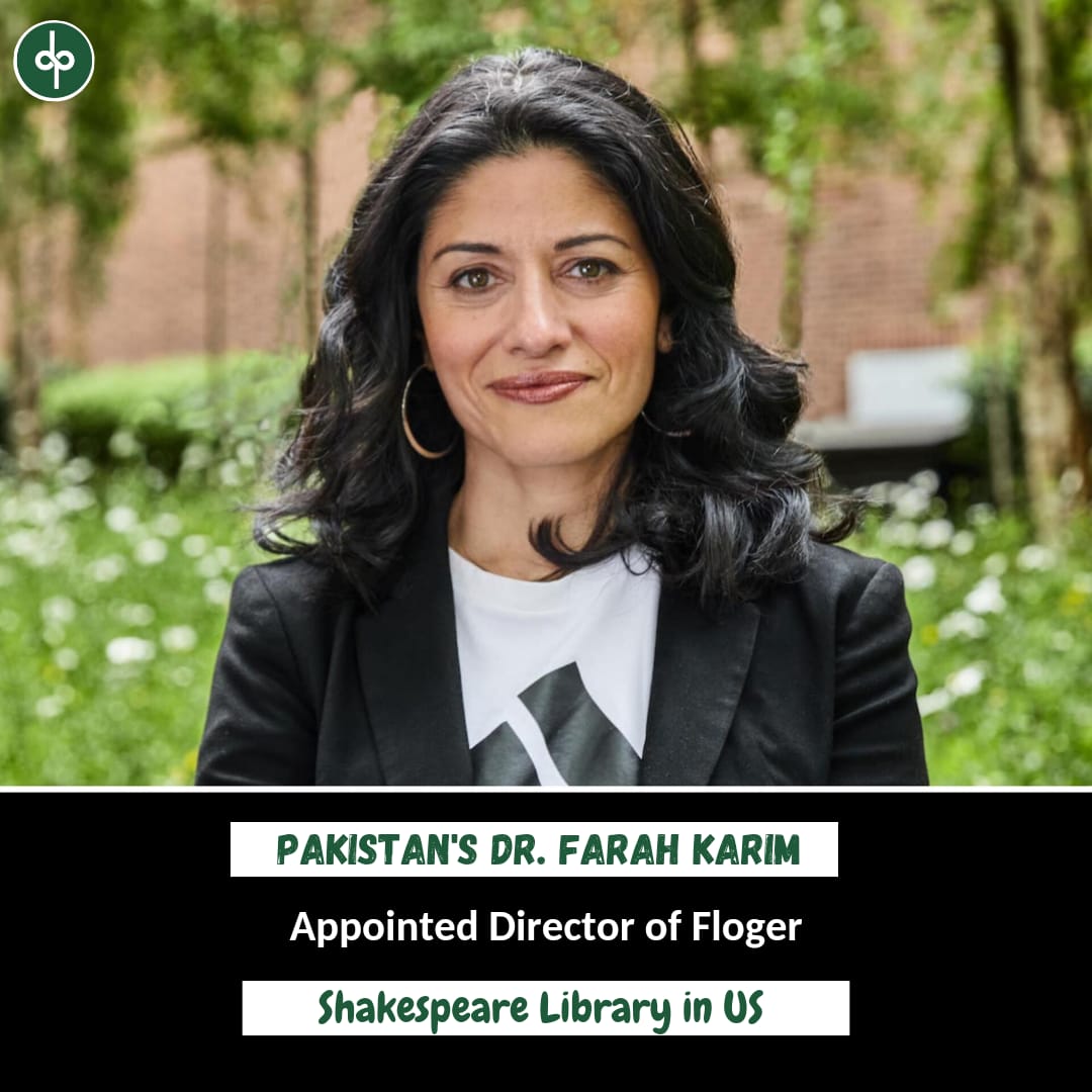 DistinctPak24's tweet photo. Dr. Farah Karim Cooper, a distinguished Pakistani scholar, has been appointed as the new director of the esteemed Folger Shakespeare Library in Washington, DC.
#pakistannews #womanpower #Overseaspakistanis #Distinguished #Folger https://t.co/JAhb8dBRi1