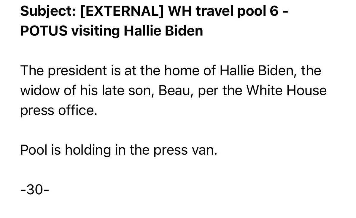 Biden tonight visited his daughter-in-law Hallie Biden who is set to testify in Hunter’s trial next week.