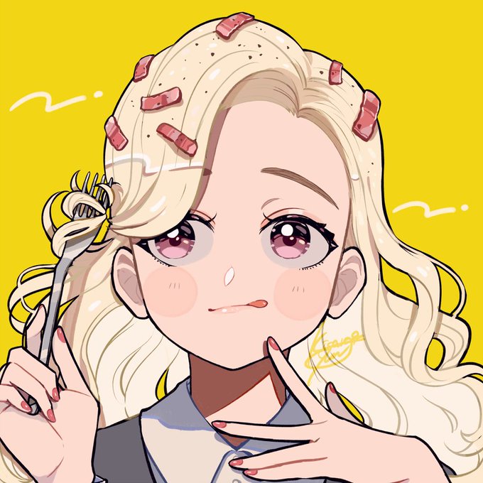 「blonde hair tongue out」 illustration images(Latest)