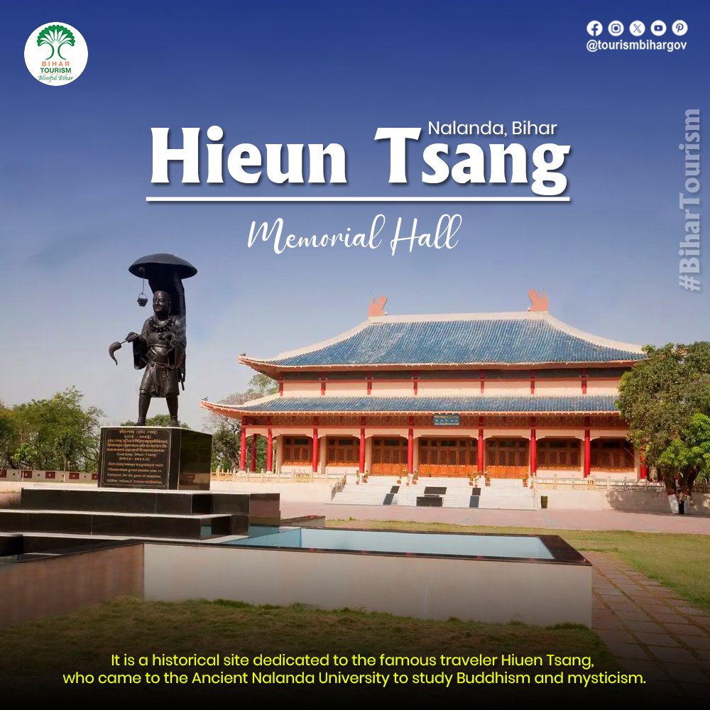 The Hiuen Tsang Memorial Hall is a tribute to the renowned scholar and traveler Hiuen Tsang, showcasing artifacts and documents from his journey. This hall offers a glimpse into his extensive contributions to history and culture.
.
.
.
#Bihar #dekhoapnadesh #bihartourism