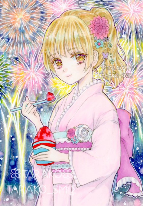 「1girl fireworks」 illustration images(Latest)