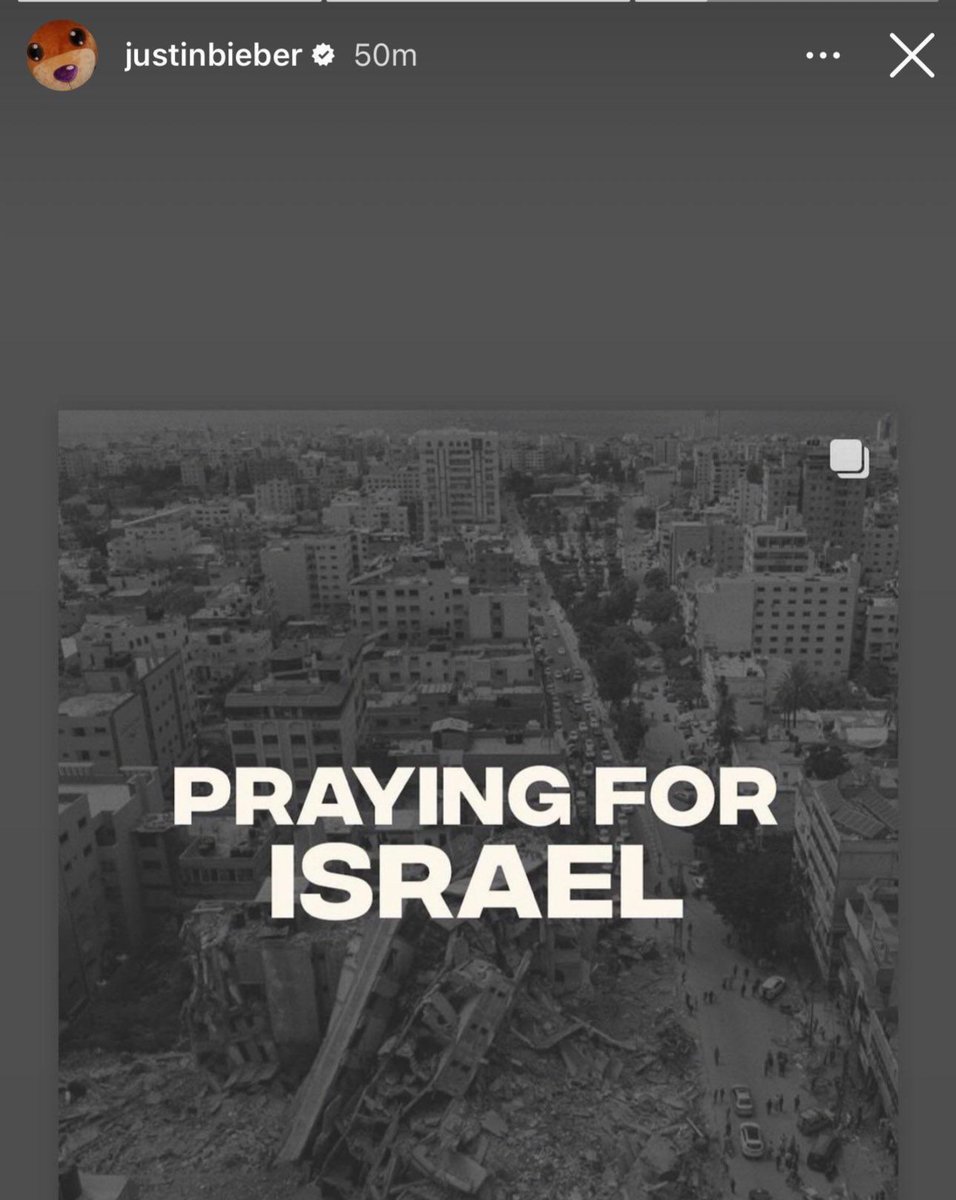 A REMINDER WHEN JUSTIN BIEBER POSTED ‘PRAYING FOR ISRAEL’ OVER IMAGE OF DESTROYED GAZA