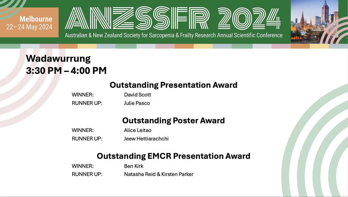 And that is a wrap 🎉🎉! A big thank you to all the presenters for their insightful contributions <a href="/ANZSSFR/">ANZSSFR</a>  annual conference (2024). Congratulations to the award recipients 👏🏻🏆!