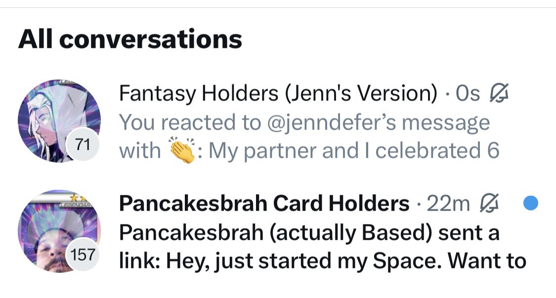 Remember when we used to be in NFT group chat communities? Now it's fantasy card communities.