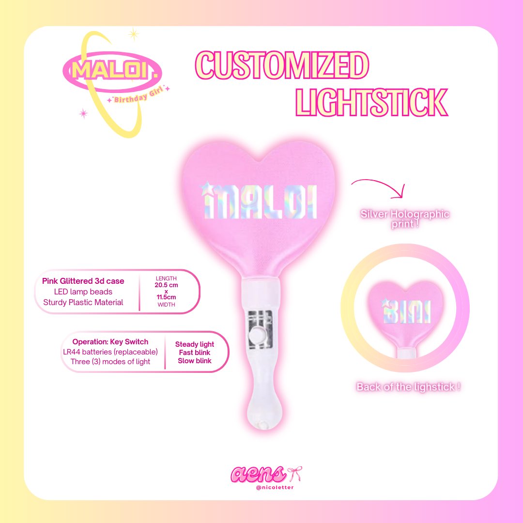 #BINI maloi birthday giveaway 🎂

🎀 since today is May 27: 527 PHP (gcash)
🎀 1 customized maloi lightstick
 — total of 2 winners ! 

rules to join:
• like and rt
• mbf
• reply with favorite maloi photo / clip

— ends on may 31, friday
— open to all blooms, winners will be