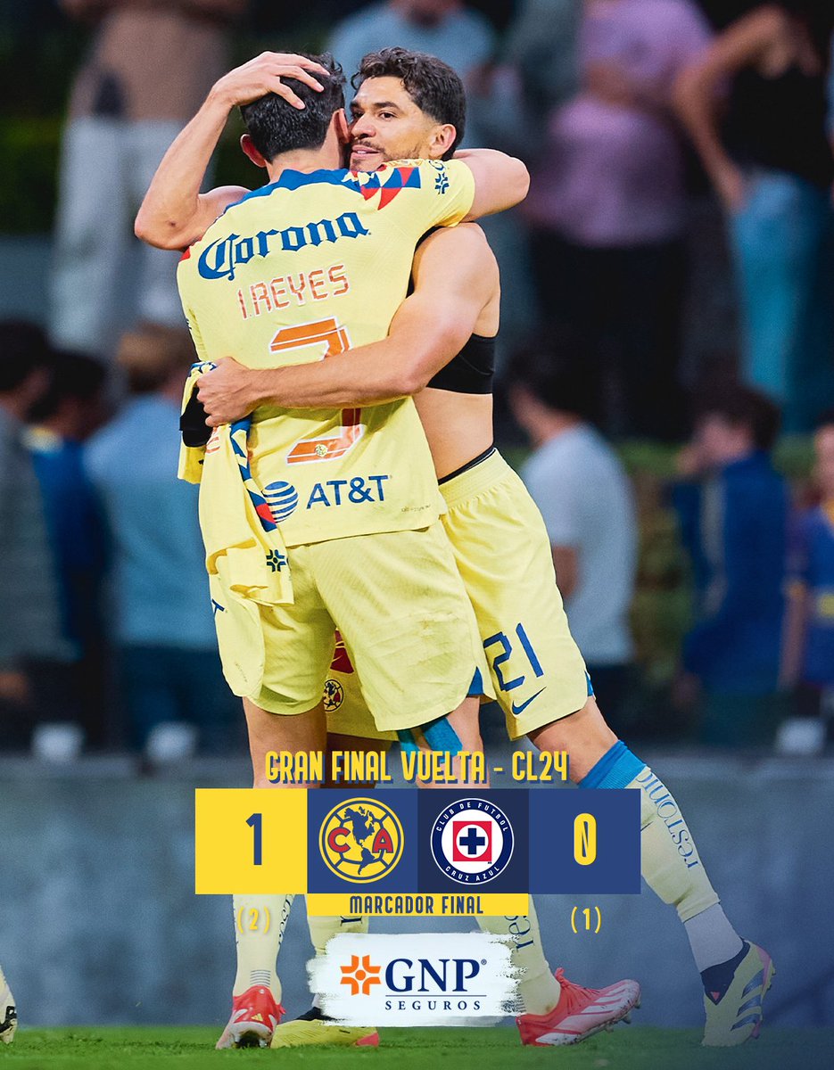 ¡TERMINA EL PARTIDO Y SOMOS... SOMOS CAMPEONES DEL CLAUSURA 2024! 🦅🏆

@GNPseguros
#Viviresincreíble
#GrandesDeCorazón