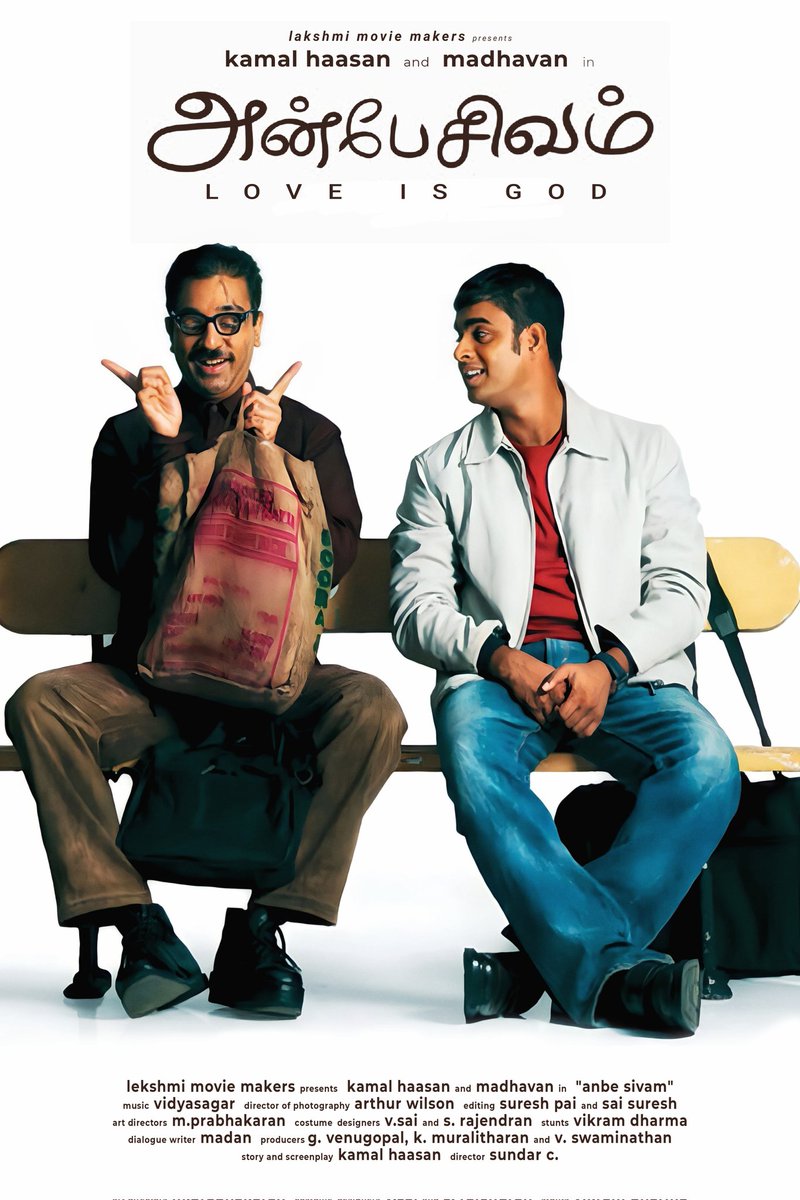 2. #AnbeSivam 2003 ; Slice Of Life, Drama

Prime Video, Disney+ Hotstar 📺

Two men, one young and arrogant, the other damaged - physically but not spiritually - by life, are thrown together by circumstances, and find that they are in some ways bound together by fate.