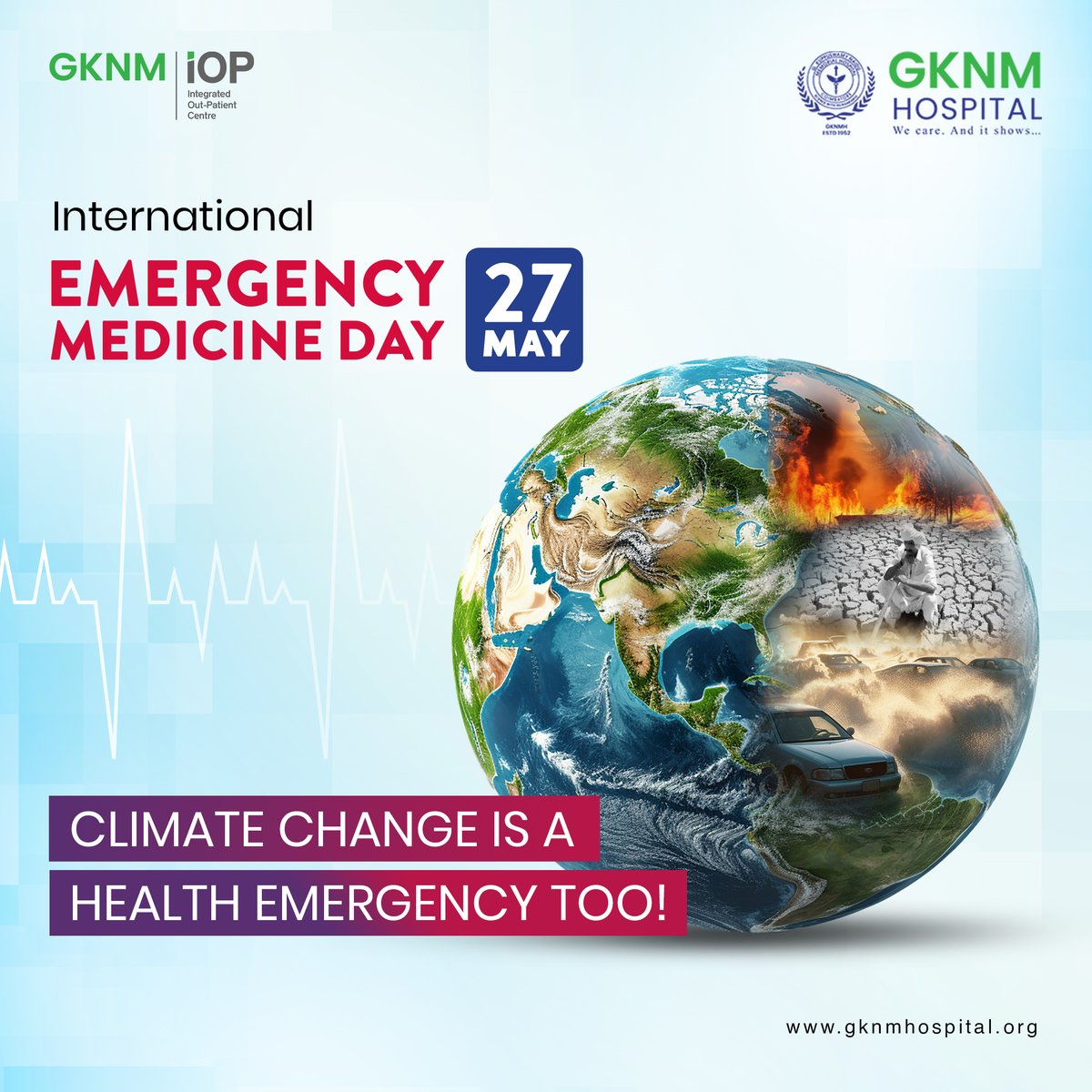 #Climatechange is currently becoming a human threat. With heatwaves, floods, and storms, there have been disruptions both in physical and #mentalhealth. More patients are seeking #emergencymedicine for heart diseases, heat strokes, infectious diseases, and so on #GKNM #GKNMiOP