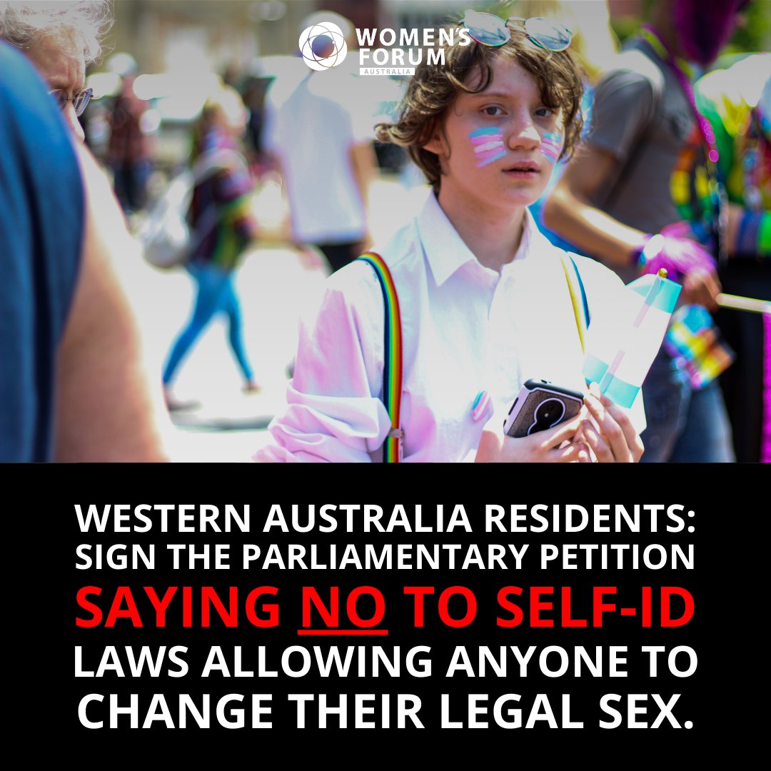 🚨 THIS PETITION CLOSES TODAY 🚨 If you are a WA resident, please sign and share to defend women, children, biological reality and the freedoms of all Western Australians. ✍️ parliament.wa.gov.au/Parliament/LCe… #NoToSelfID #SexMatters #SexNotGender #WApol