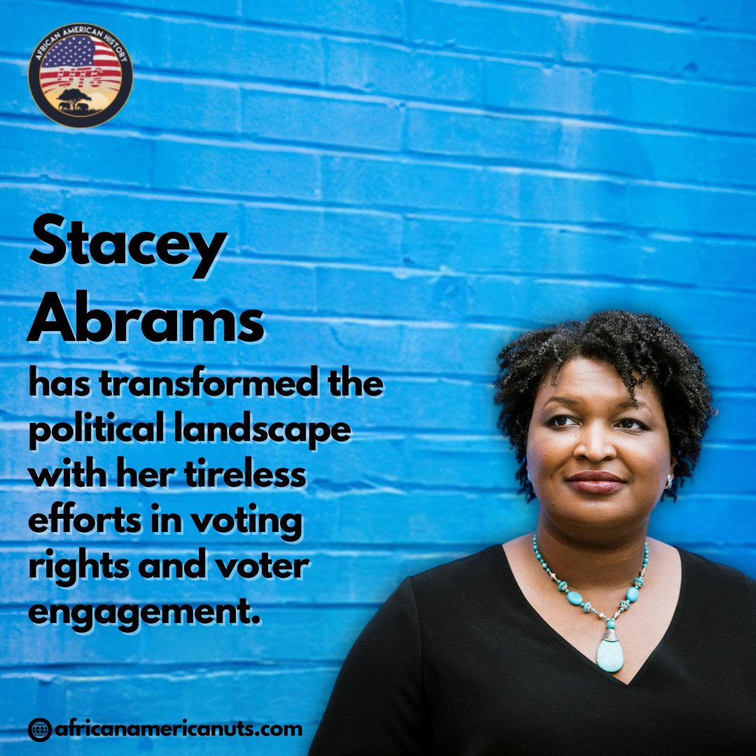 Stacey Abrams: A History Maker! This powerhouse for change has revolutionized voter engagement and championed voting rights. Are you Inspired by her dedication?

#MakeYourVoteCount #EmpoweringOurCommunity #AfricanAmericanHistory #goingdowninhistorybooks #checkyourhistorybooks