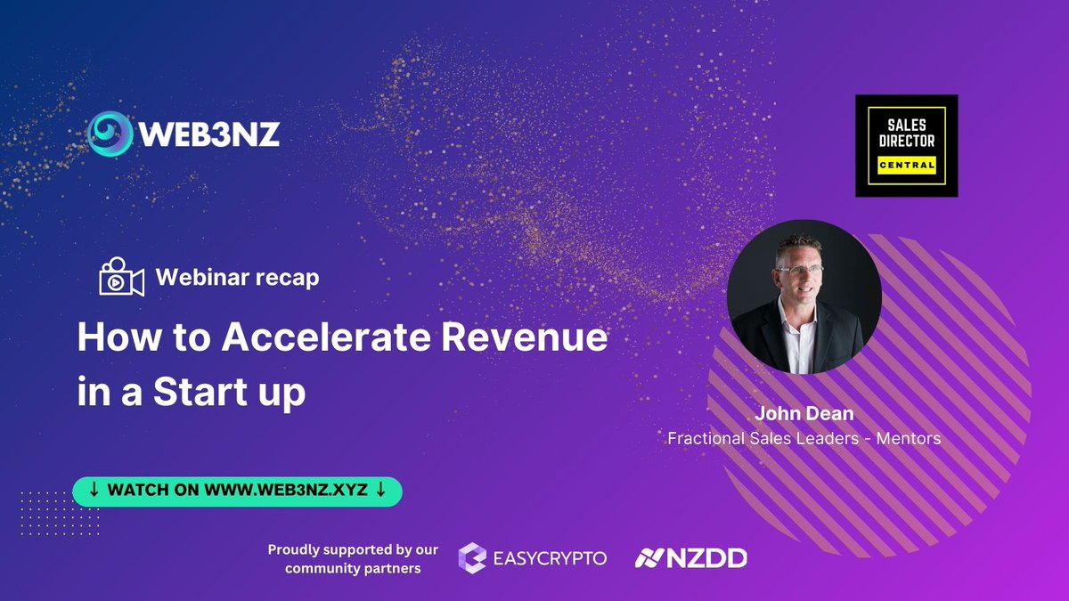 Web3NZ (@web3nz) on Twitter photo 🎥Web3NZ learning series recap - JD <a href="/SalesDirectorCt/">Sales Director Central</a> shared insights on navigating company growth, understanding prospect needs, and boosting sales. Learn key strategies to attract leads and drive success! 💼 web3nz.xyz/knowledge-hub/…
#SalesGrowth 🎥Web3NZ learning series recap - JD <a href="/SalesDirectorCt/">Sales Director Central</a> shared insights on navigating company growth, understanding prospect needs, and boosting sales. Learn key strategies to attract leads and drive success! 💼 web3nz.xyz/knowledge-hub/…
#SalesGrowth