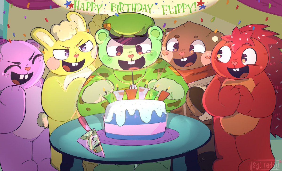 happy birthday flippy :3‼️ #htf #HappyTreeFriends #htfoc #htfflippy