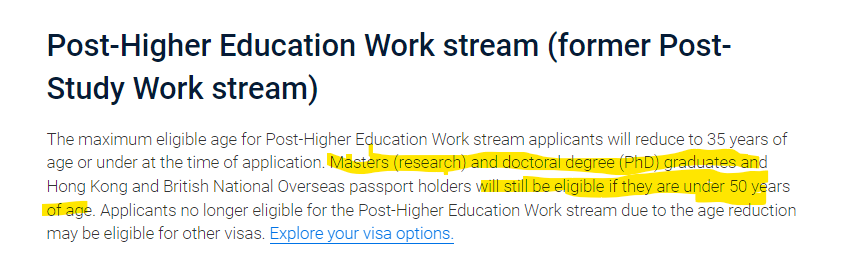 Rare good news in higher ed: PhD and Masters by research students will still be eligible for a 485 temporary graduate visa up to age 50 (was going to be cut to 35). immi.homeaffairs.gov.au/visas/getting-…