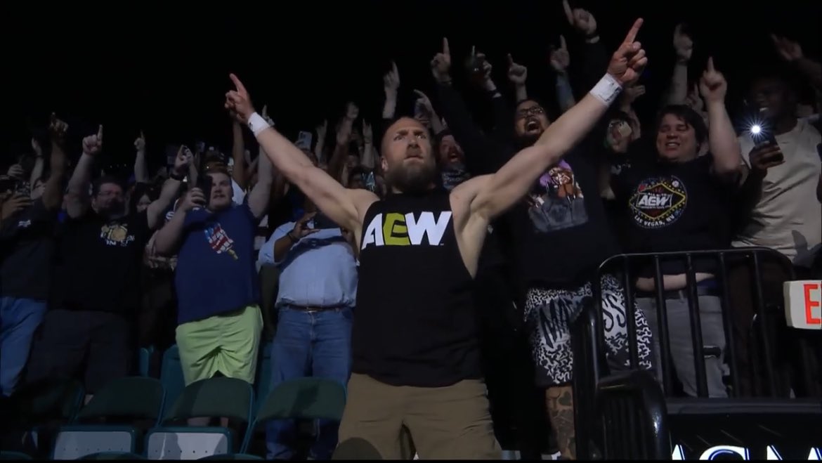 This shot rules. It’s The Final Countdown! Bryan Danielson living his best life!